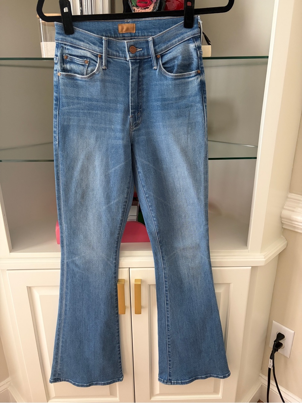 Mother The Weekender Light Blue Flare Jeans